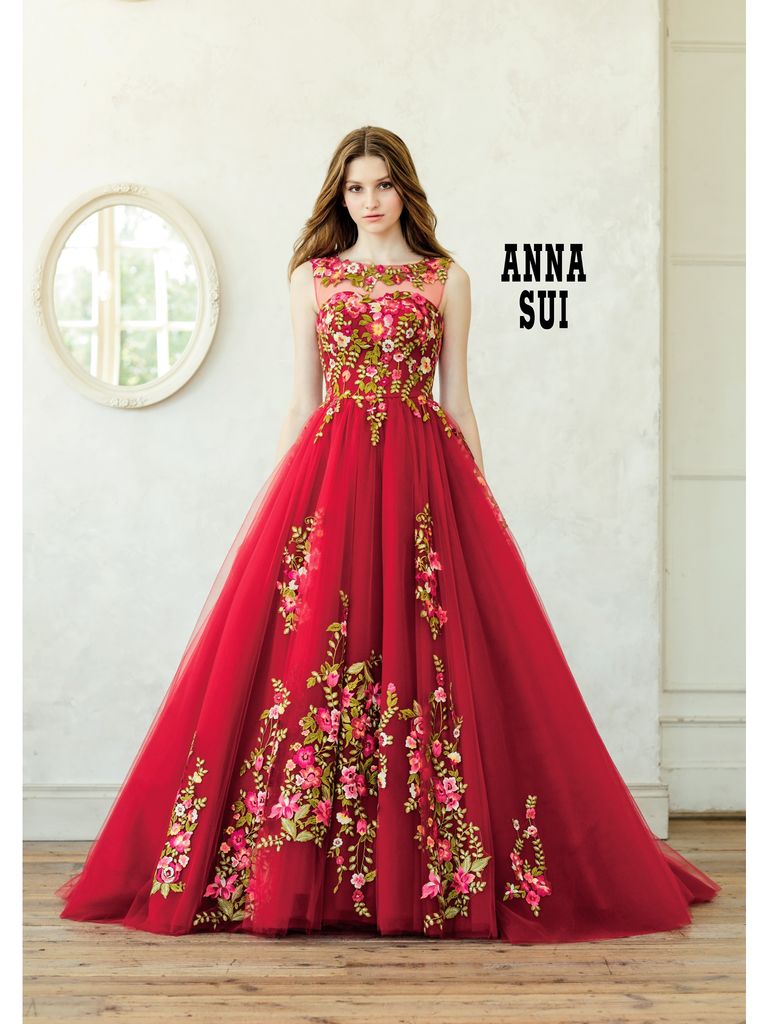 ANNA SUI アナスイドレス　バラ　薔薇　水玉 ANNA SUI アナスイドレスバラ薔薇水玉