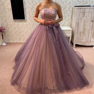 ラプンツェルようなチュール素材の可愛いドレス