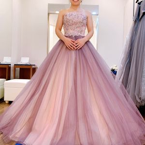 大人可愛いパープルピンクのドレス