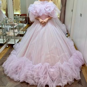ふわふわなプリンセス感満載のピンクパープルドレス
