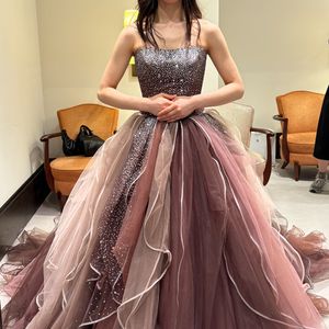 暖色系チュールドレス