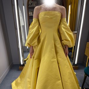 袖が特徴的で取り外し可能、後ろのくるみボタンが可愛い