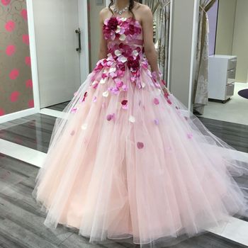 チュールが可愛い花びらドレス