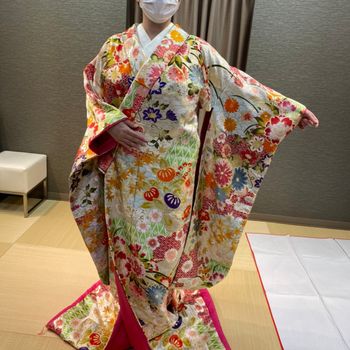 お花たくさんの色打ち掛け