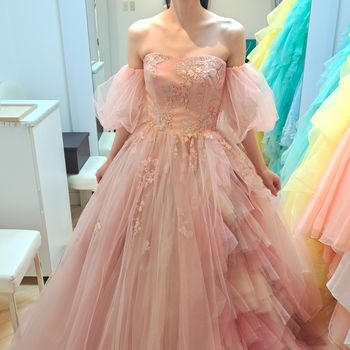 大人かわいいくすみピンクドレス