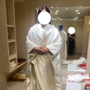クールな波模様白無垢