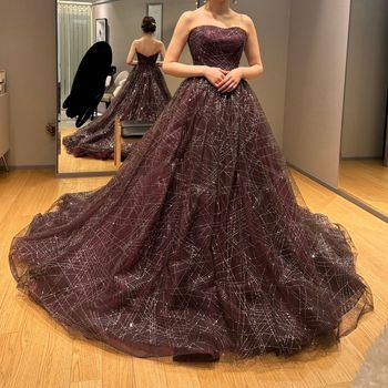 キラキラワインカラードレス