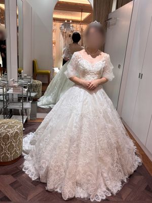 ウェディングドレス ロングドレス 長袖 スクエアネック 結婚式