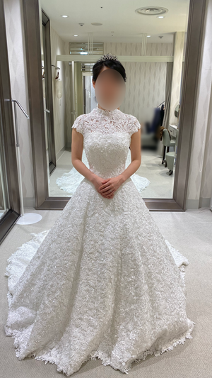 【サイズオーダー可】高品質ハイネックビジューweddingドレス サイズオーダー可】高品質ハイネックビジューweddingドレス