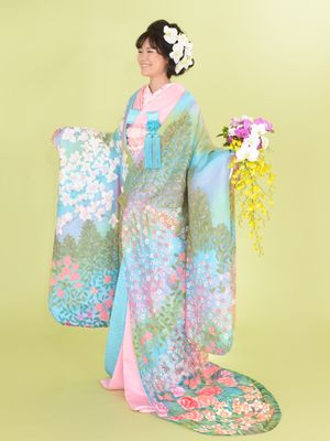 オーガンジー打掛　水色　花柄 楽天市場】オーガンジー打掛の通販