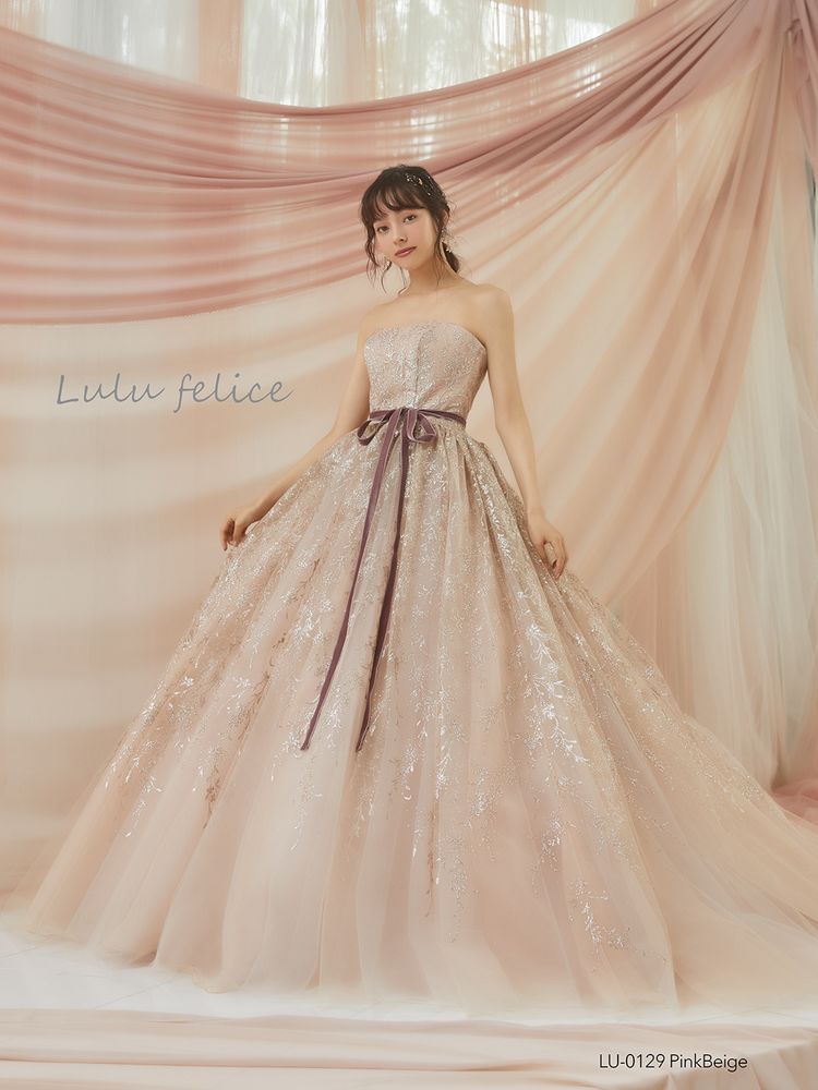 LU0129 PinkBeige｜PRINCESS GARDEN (プリンセスガーデン)｜ドレスショップ検索サイト【ウエディングパークドレス】