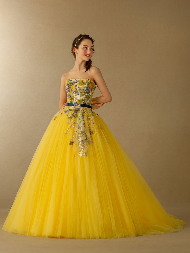 Yellow Miltonia イエロー ミルトニア Takami Bridal タカミブライダル ウェディングドレス の口コミサイト ウエディングパークドレス