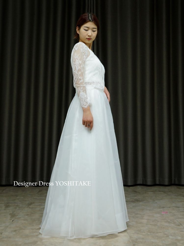 セパレート・カジュアル・ウエディング白ドレス(3点ボレロ・インナー