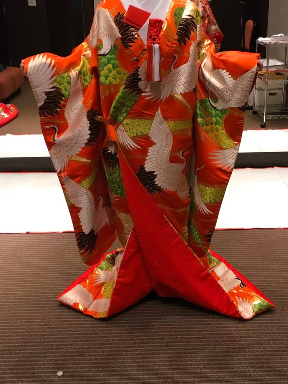 鶴のメインの色打掛