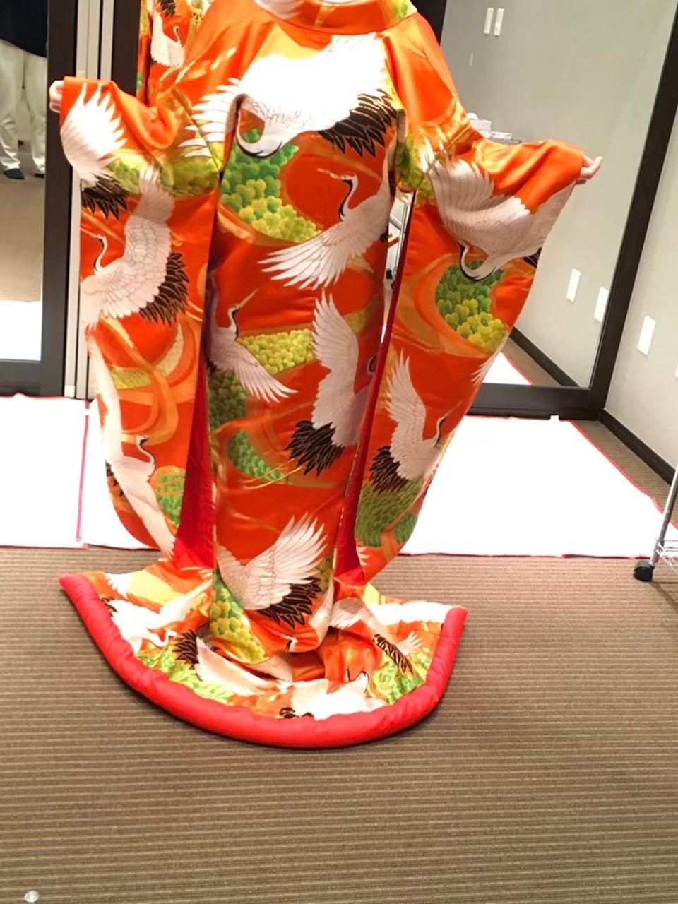 鶴のメインの色打掛