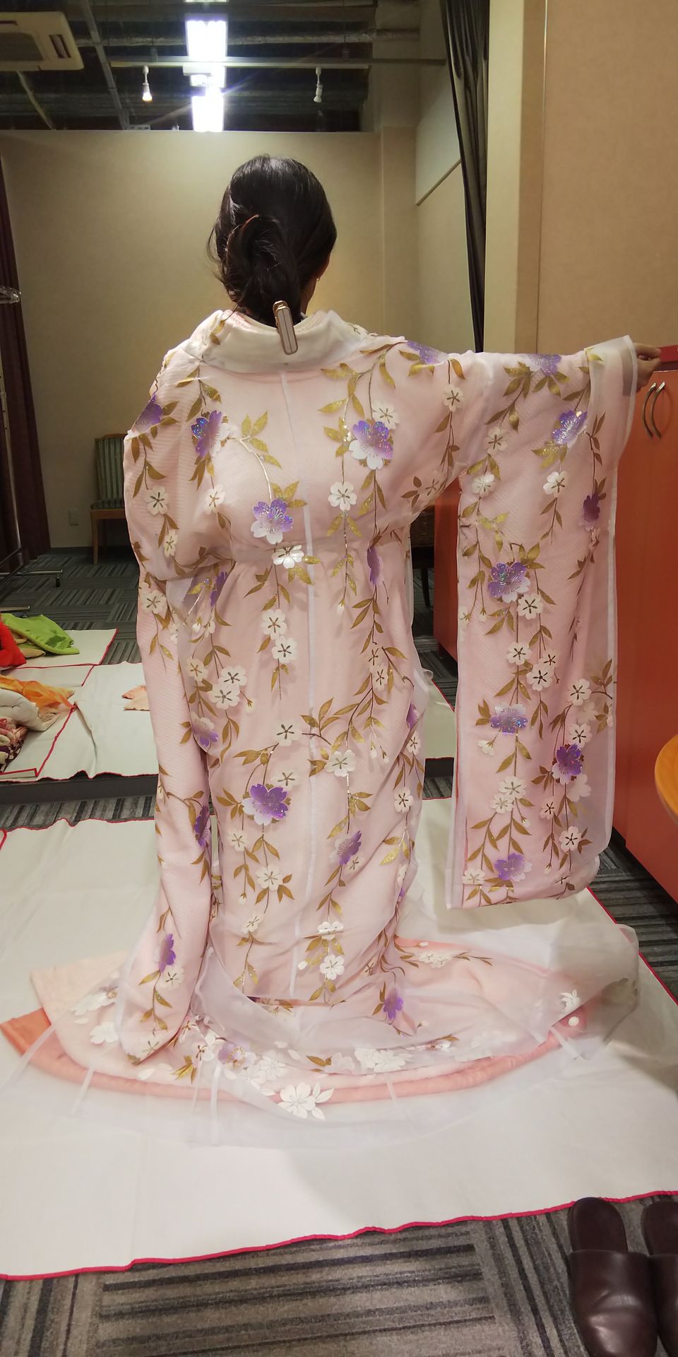 珍しい白のオーガンジー色打掛