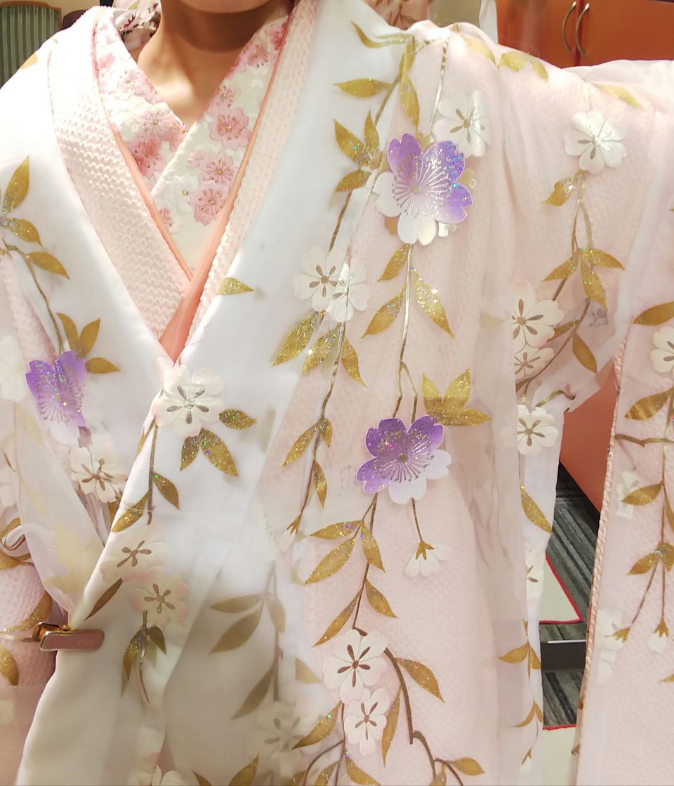 珍しい白のオーガンジー色打掛
