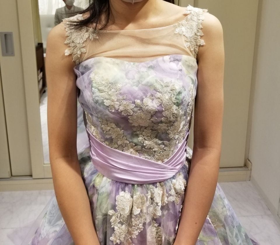ナチュラルウエディング☆花柄ドレス