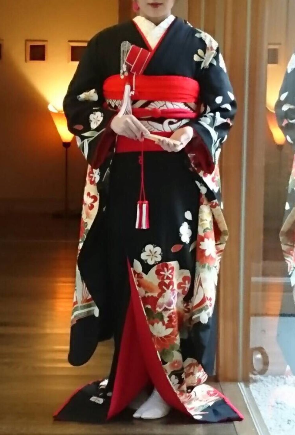 黒引き振袖で