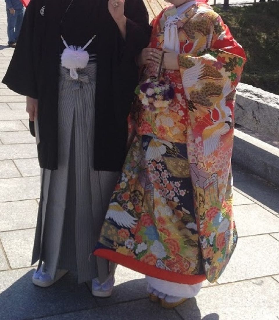 古典的な赤の豪華な色打掛