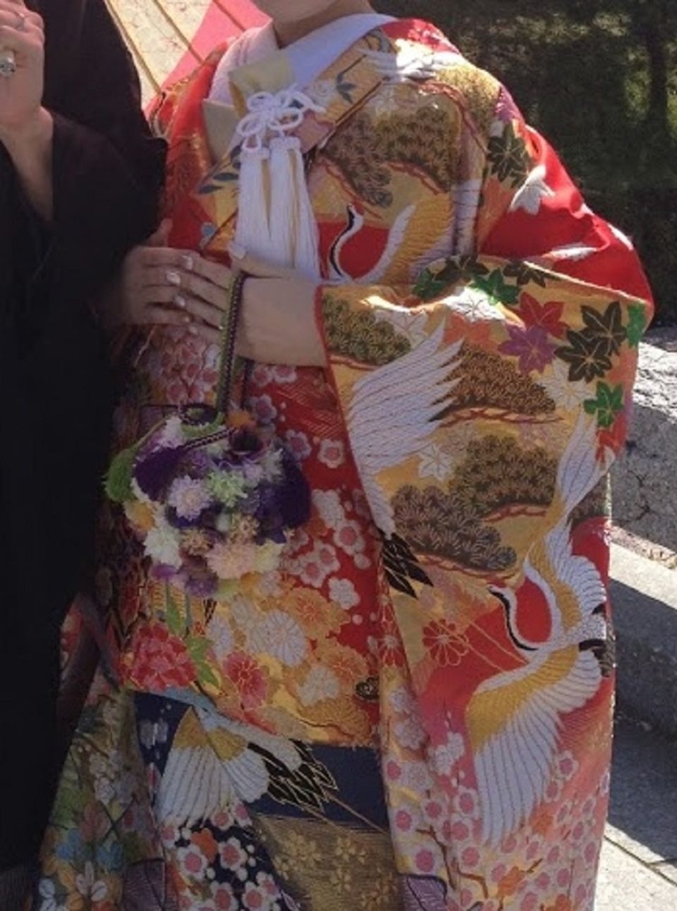 古典的な赤の豪華な色打掛