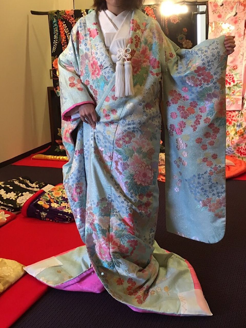 爽やかなブルーの色打掛