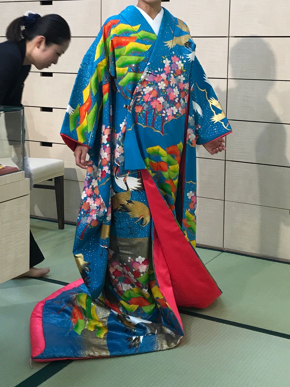 ターコイズブルーの色打掛