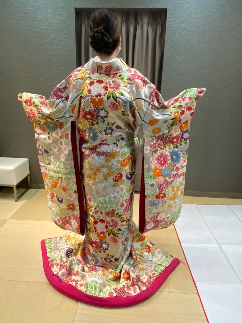 お花たくさんの色打ち掛け