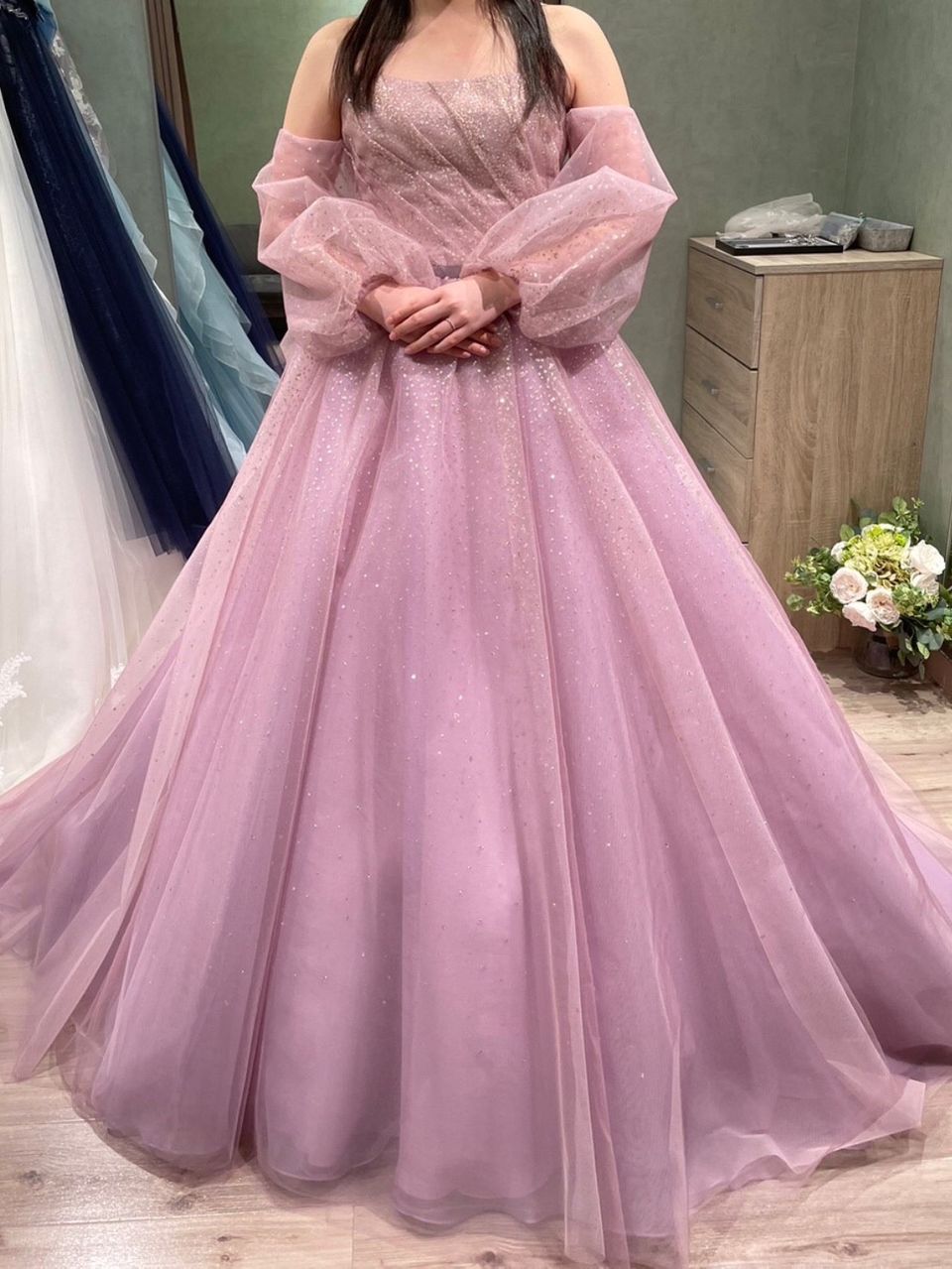 【S〜3XLサイズ】ピンクチュチュプリンセスウエディングドレス S〜3XLサイズ】ピンクチュチュプリンセスウエディングドレス