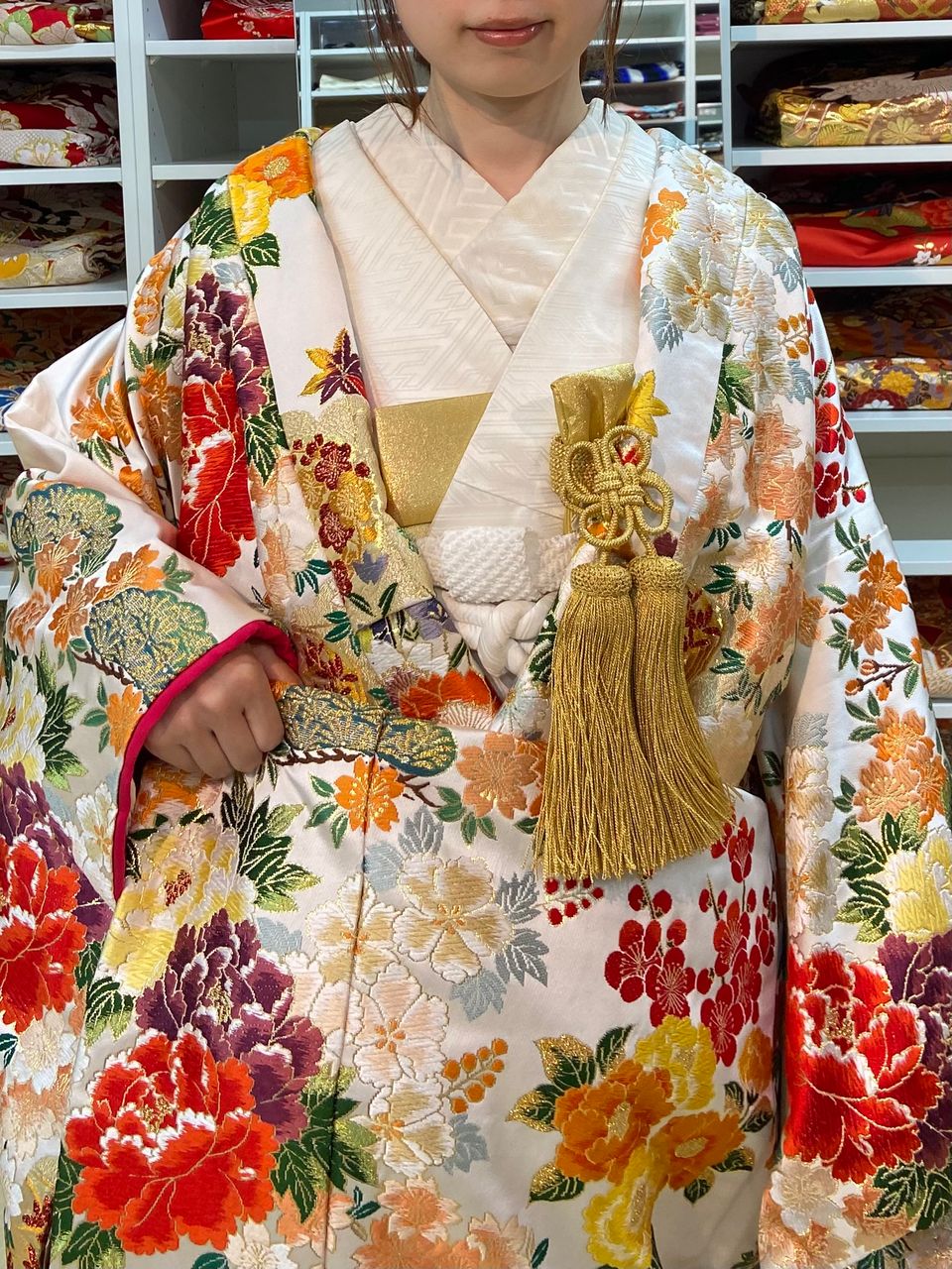 花柄の可愛い色打掛
