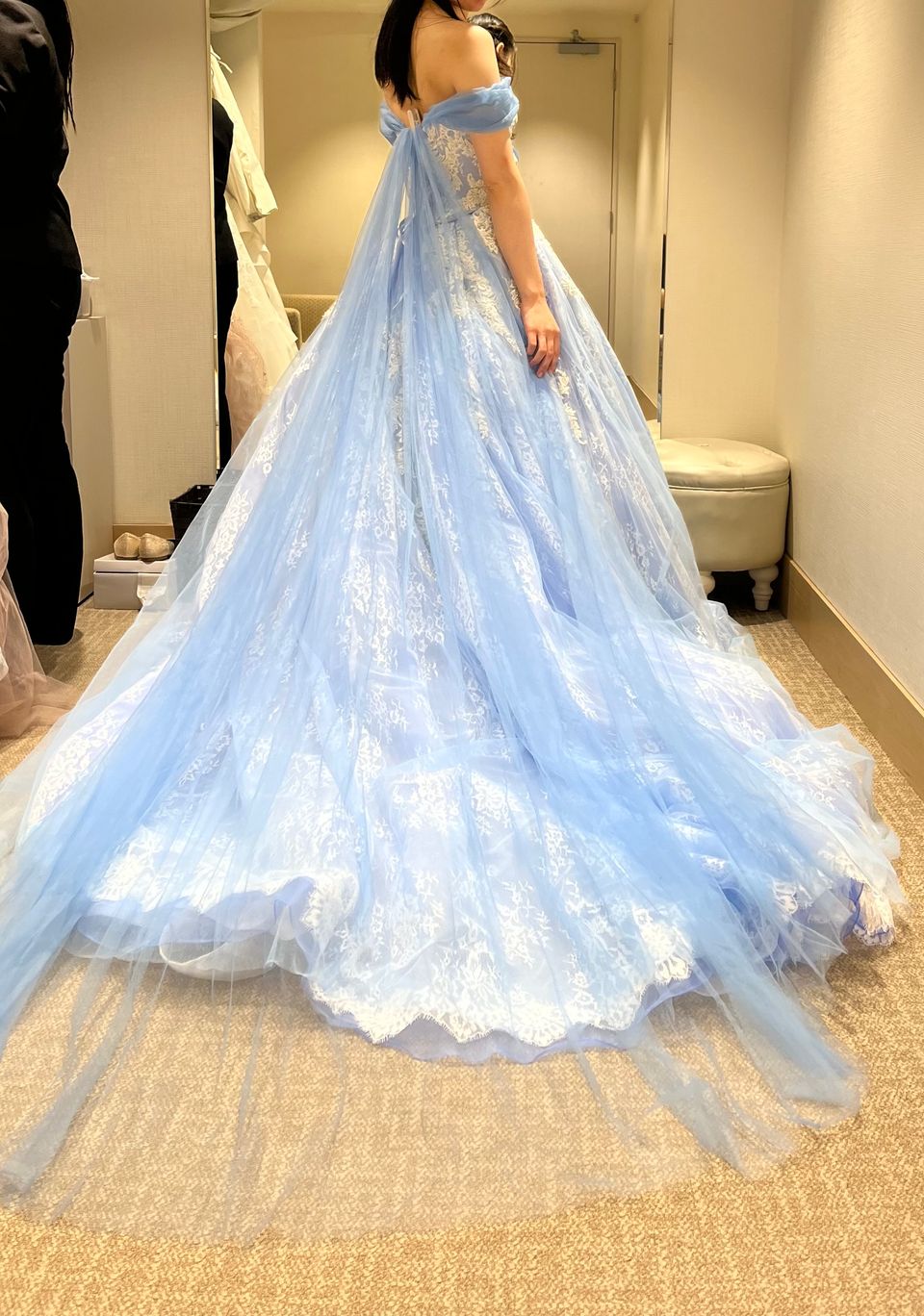 シンデレラ風のブルーの素敵なドレス