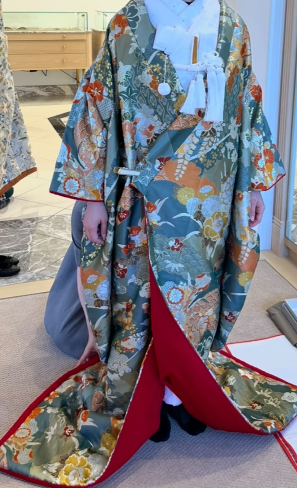 緑色が美しい色打掛