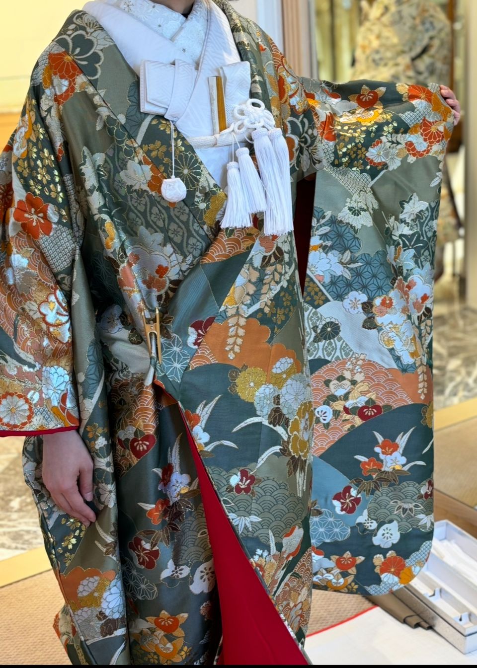 緑色が美しい色打掛
