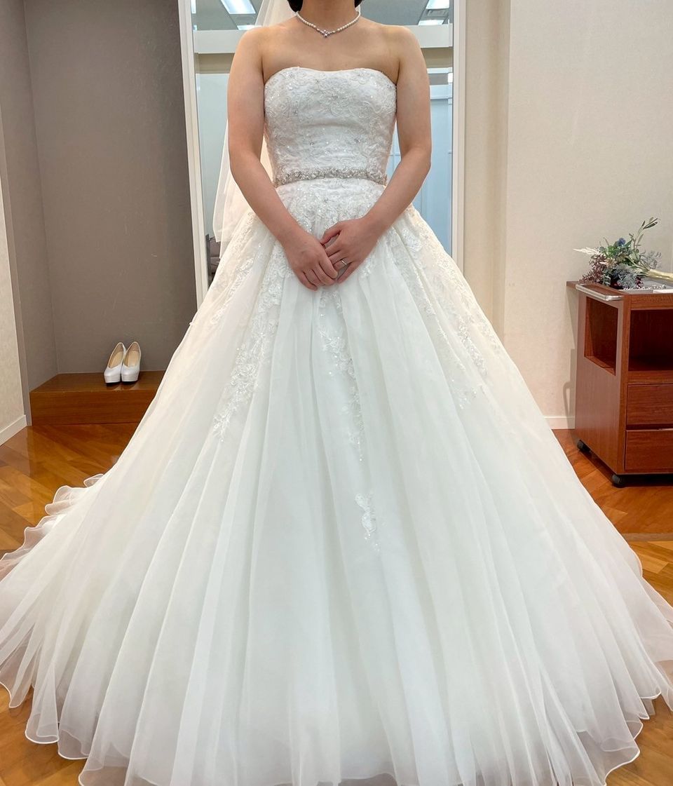 チュールの中の刺繍が素敵なドレス