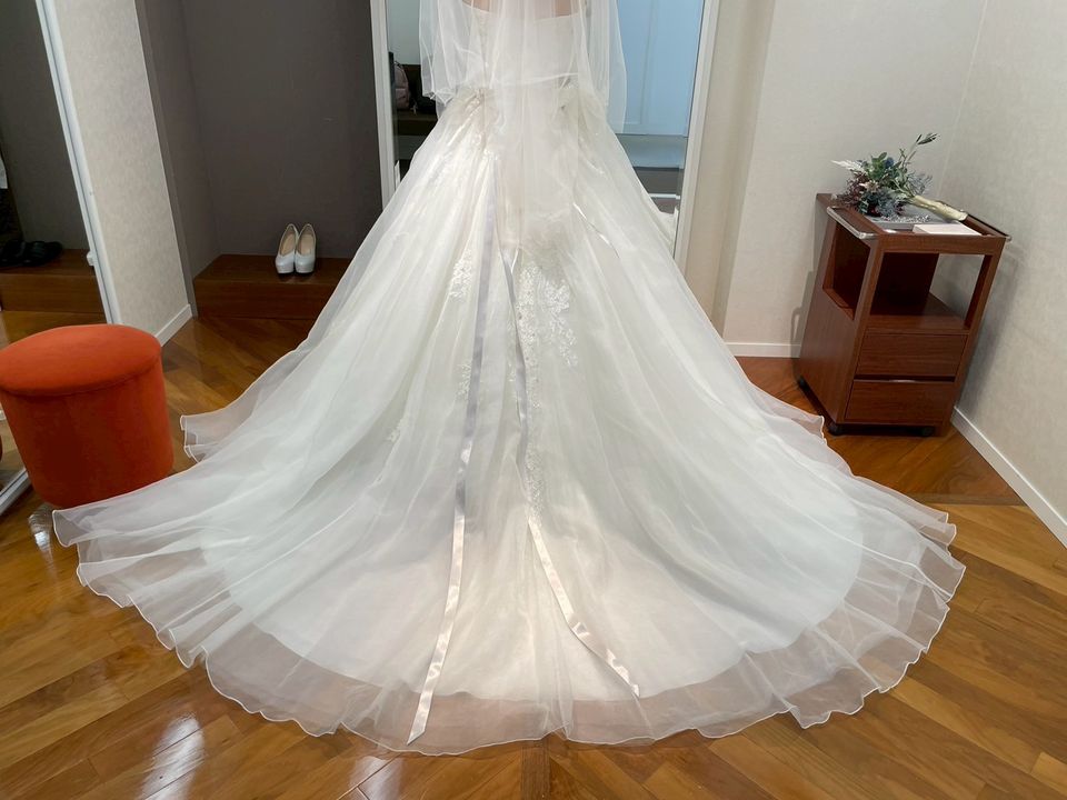 チュールの中の刺繍が素敵なドレス