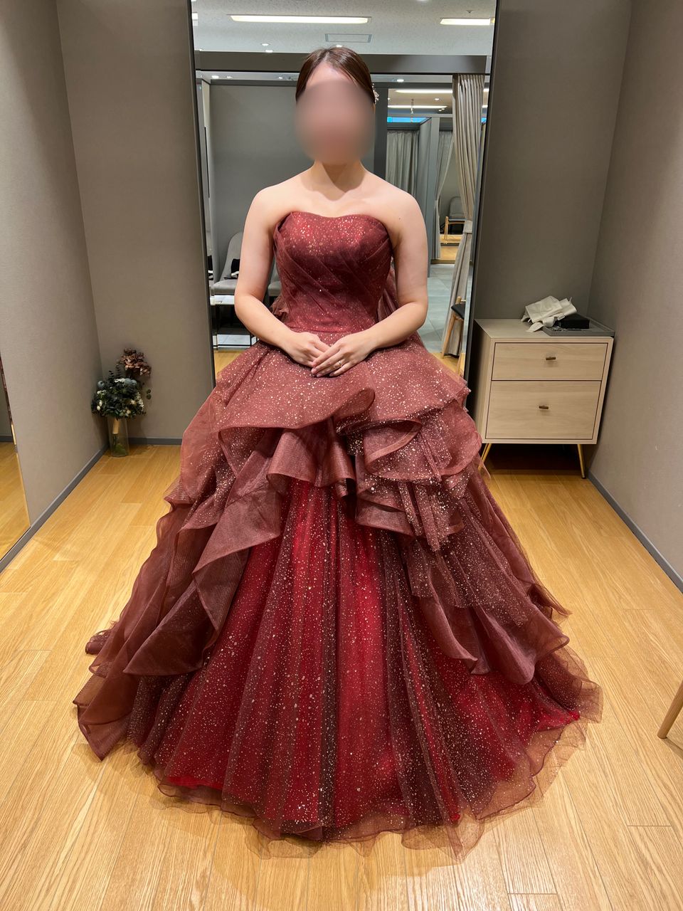 大人可愛いブラウンドレス