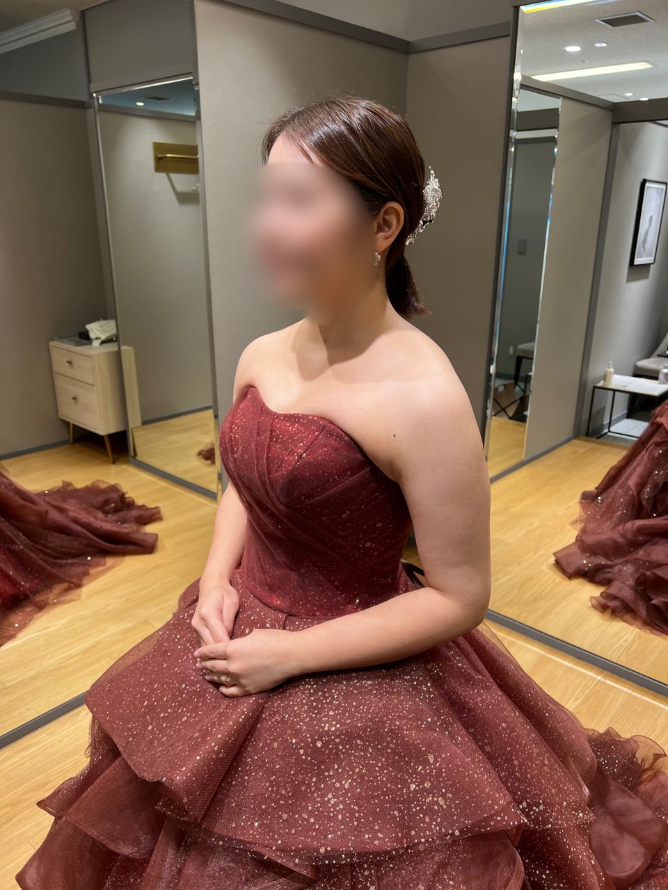 大人可愛いブラウンドレス